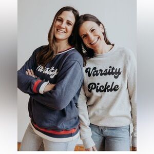 NWOT Varsity Pickle Pickleball Sweatshirt Oversized Preppy Sz Small